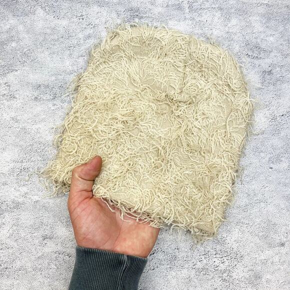 grunge cross gothic punk furry tan beanie - Picture 2 of 8